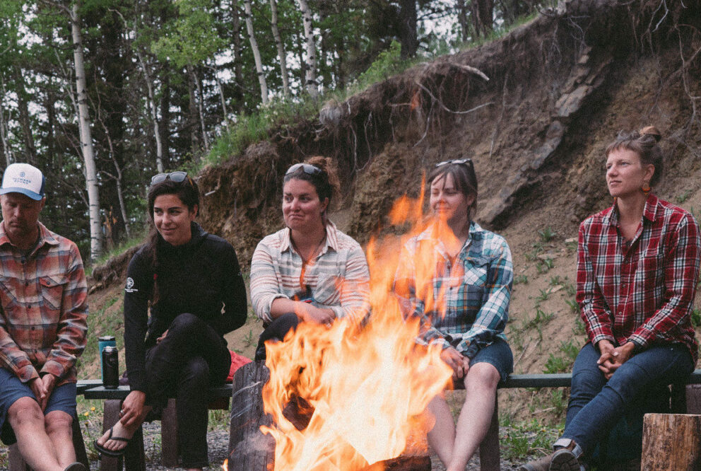 Group of people around a fire