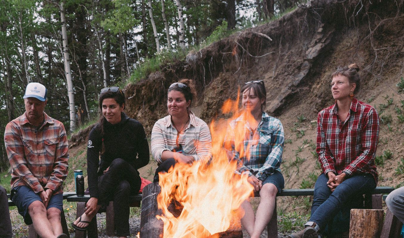 Group of people around a fire