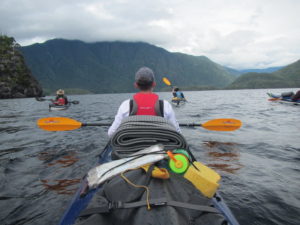 boy in a canoe on a lake