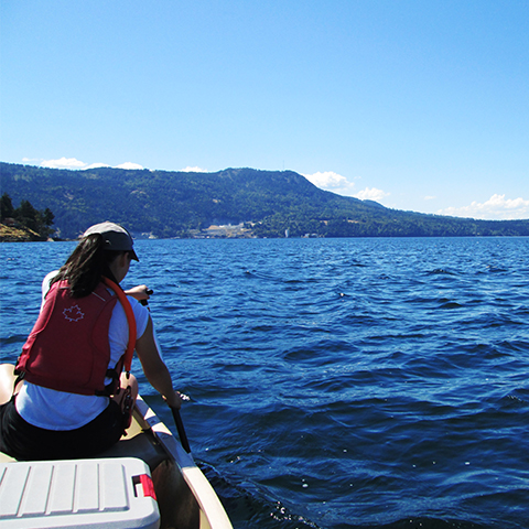 Maddie ocean canoeing on the West Coast